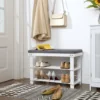 SONGMICS 3-Tier Bamboo Shoe Rack, Stable Shoe Organizer for Entryway & Living Room, Bench Seat Holds Up to 330 lb 1