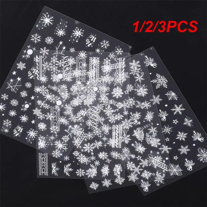 

1/2/3 шт. блестящие снежинки, наклейки для ногтей, лось, звезда, блестящие золотые, белые, Блестящие Зимние зеркальные наклейки, новый год, Рождество