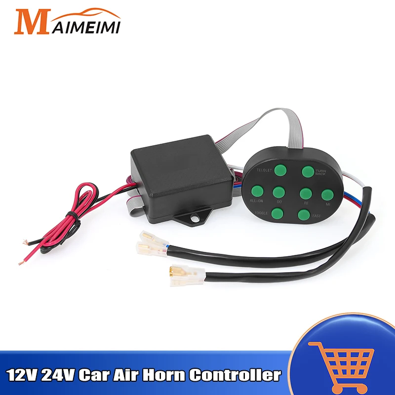 12V 24V Car Truck Air Horn Musical Air Horn Controller 8-Tone Car Controller 8 Sound Effects Electronic Sound Signal