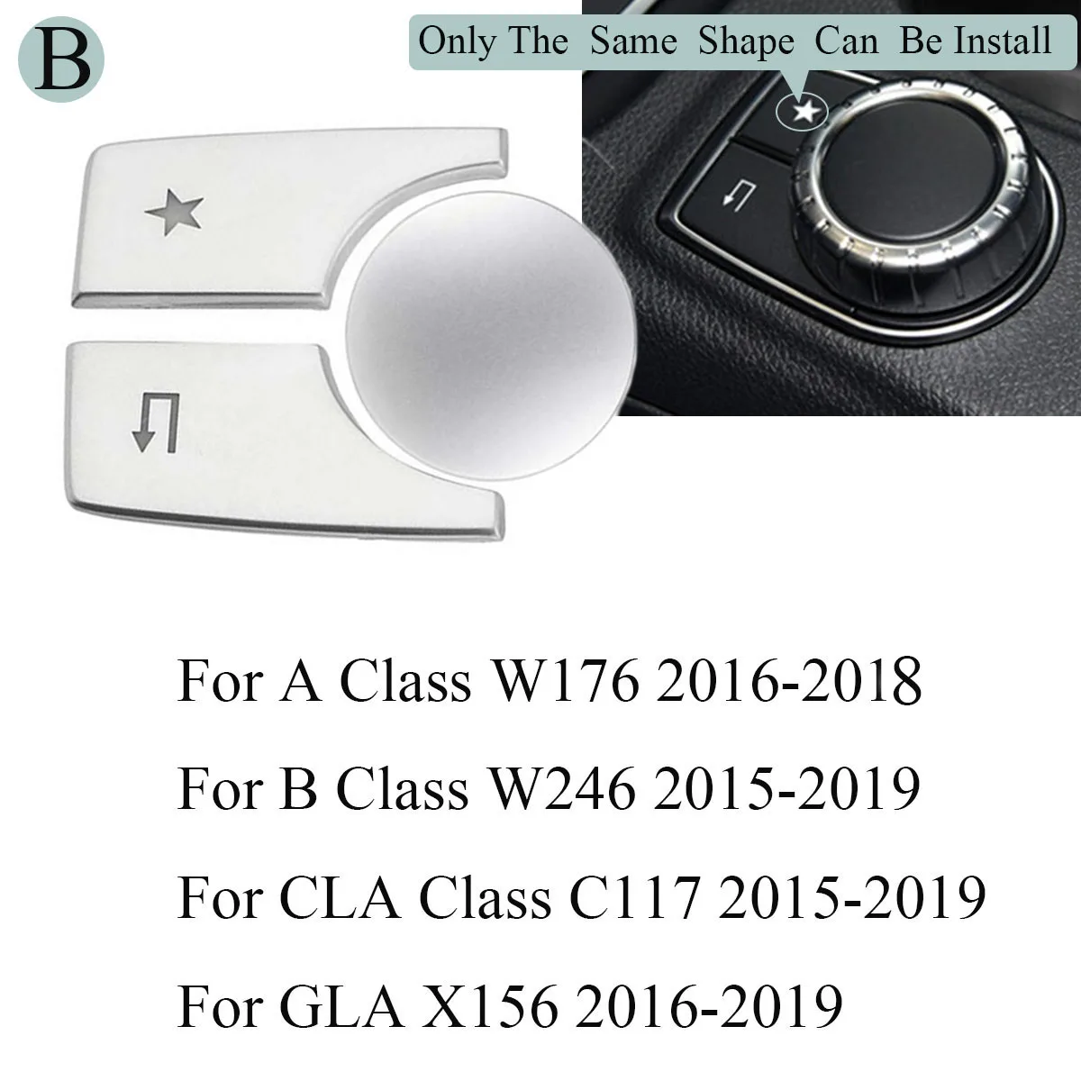 Center Console Multimedia Button Cover Trim Stickers