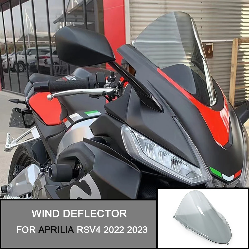 

For Aprilia RSV4 2022 2023 RS V4 Windscreen Motorcycle Accessories Windshield Wind Deflector Screen Double Bubble Viser Smoke