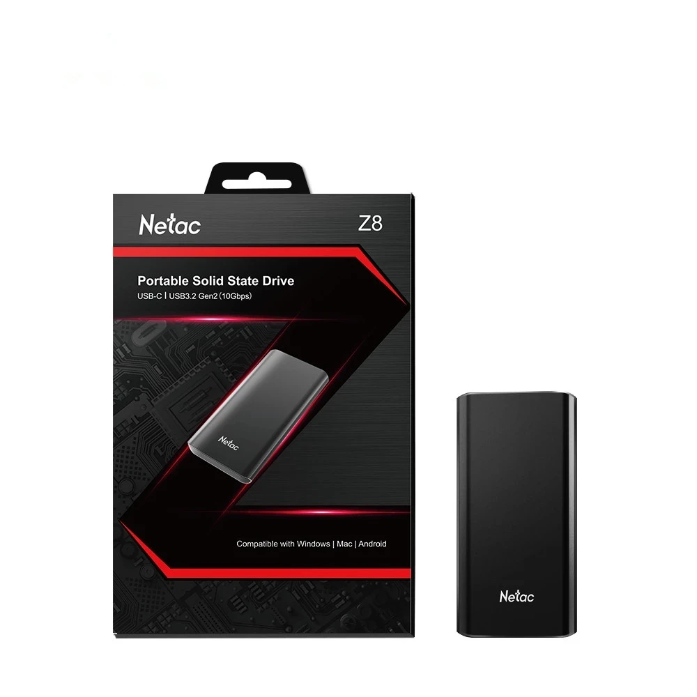 Netac Portable External SSD 1TB 2TB 500GB 250GB External Hard Drive 550MB/s Solid State Disk Type-C For Laptop Phone PS4 external hard drive internal solid state drive