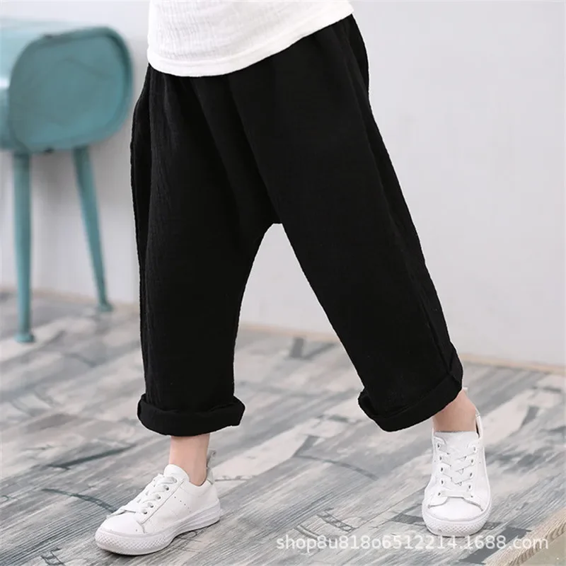 Kids' Summer Linen Pleated Harem Pants 6