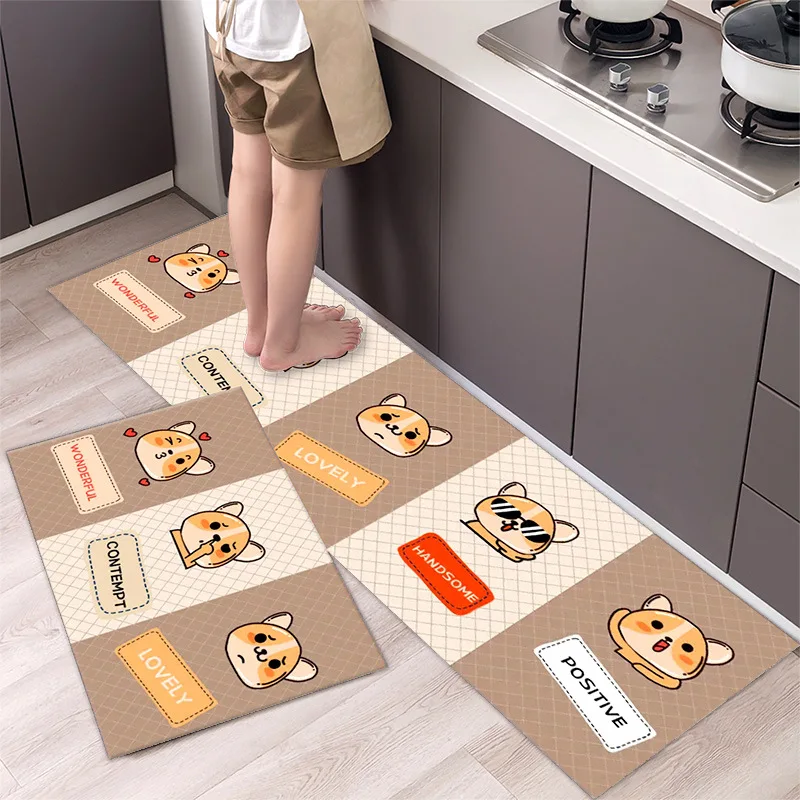 thumbnail image 1 of Alfombra de cocina antideslizante moderna para el hogar, alfombra suave de dibujos animados simple a la moda, alfombra de baño de tira larga, felpudo de entrada lavable y duradero, 1 of 4