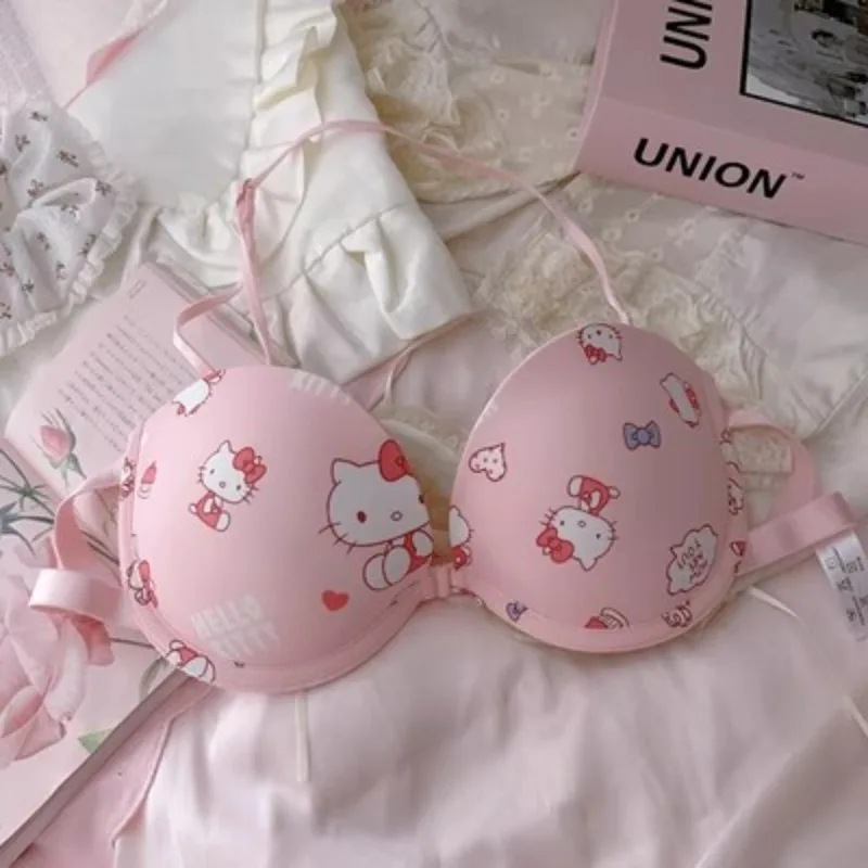 

Kawaii Bra Sweet Underwear Push-Up Comic Underwear Sexy Pure Desire HelloedKittys Bra Girl Gift