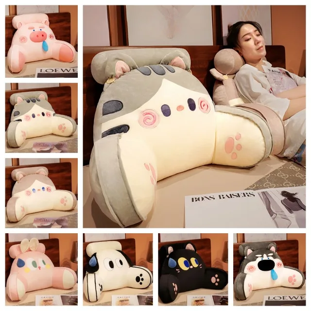 Oreiller de dossier de tête de lit, coussin de canapé, oreiller de lecture pour dortoir, femme enceinte, Protection de la taille, coussin de chaise à motif de dessin animé 1