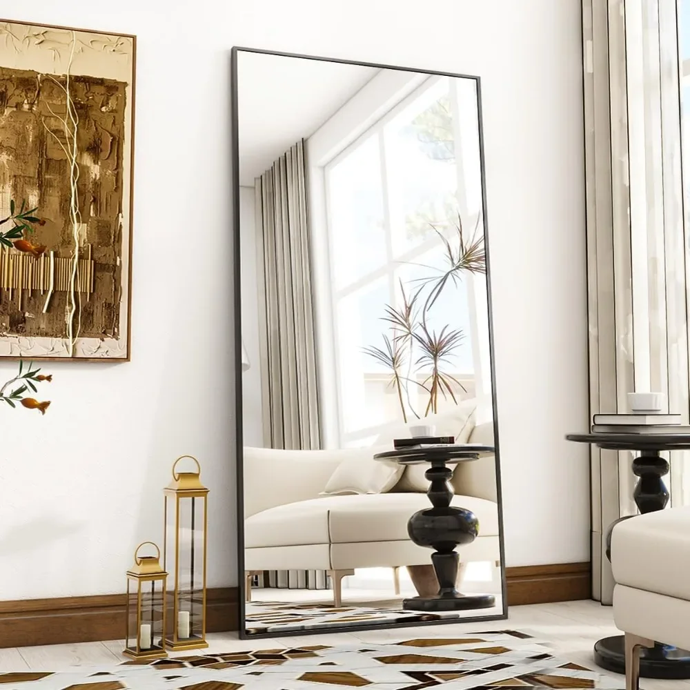 Oversized Full Length Mirror, 71" x 30" Floor Mirror with Stand, Standing Hanging or Leaning Against Wall