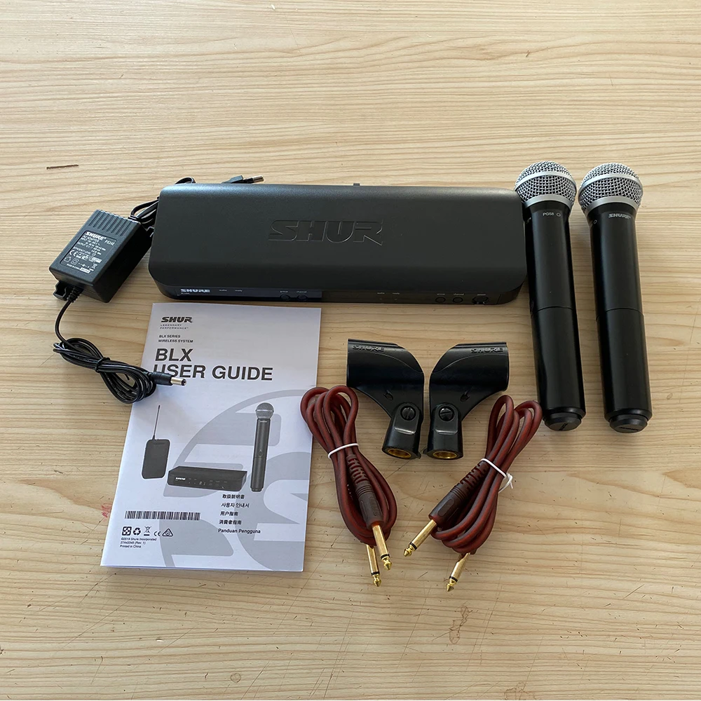 UHF PLL 무선 마이크, BLX88 듀얼 보컬 시스템, SM 58S, 무대 교회용 핸드헬드 마이크 2 개 포함