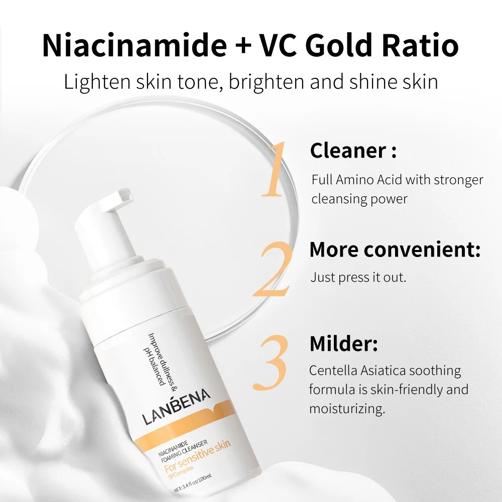 LANBENA FOAMING CLEANSER It Is Light And Gentle And The Foam Is Delicate Rich Which Can Clean The Skin Without Tightness 5