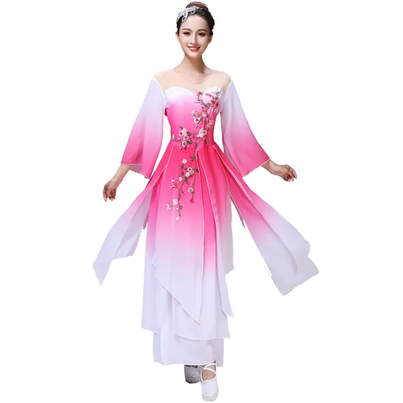 

Hanfu women classical dance performance costume female ethnic Jiangnan umbrella dance fan dance adult female Yangko dress