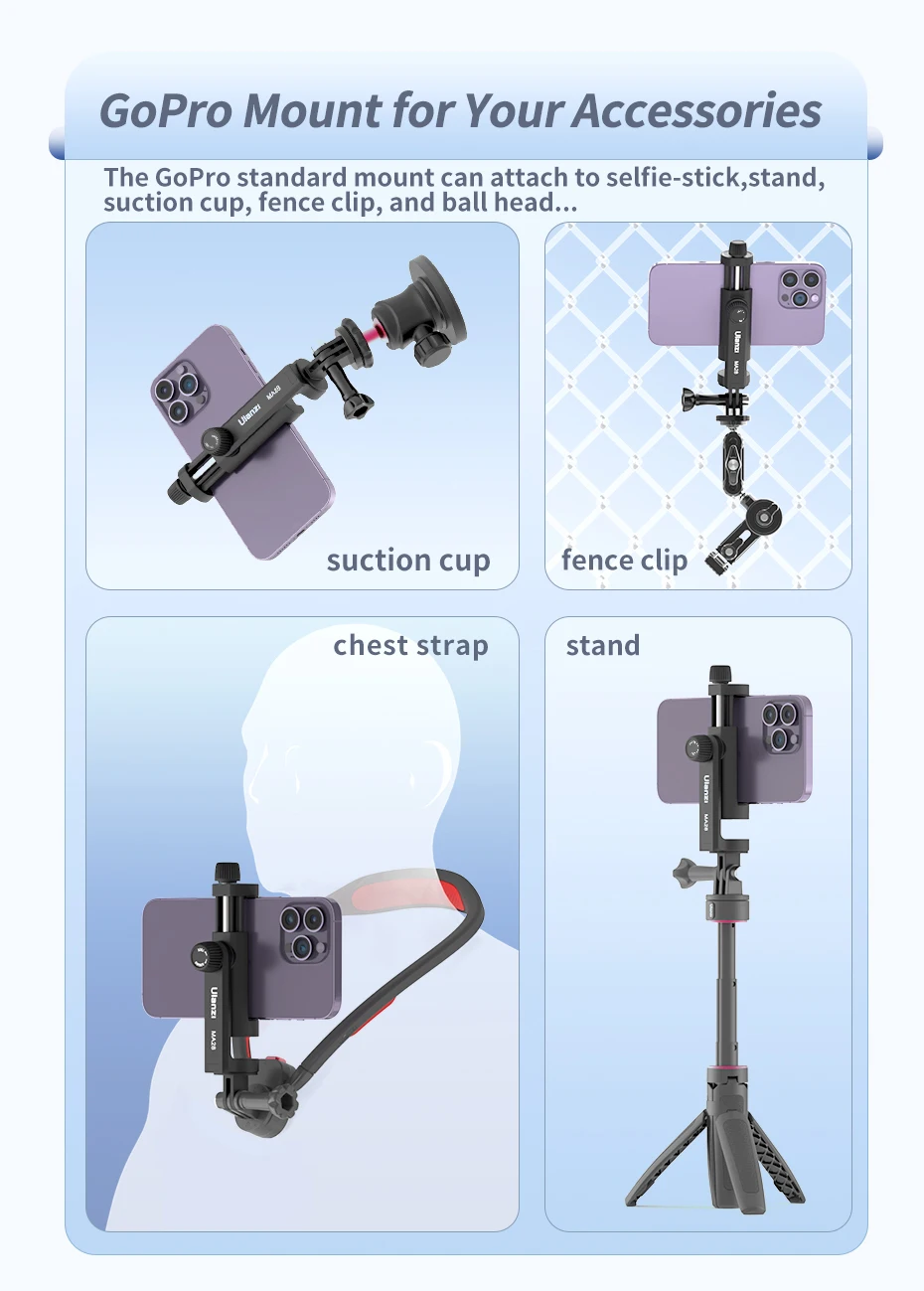 MA28 Phone Tripod Holder Clamp Vertical Horizontal Shooting Phone Mount Holder f