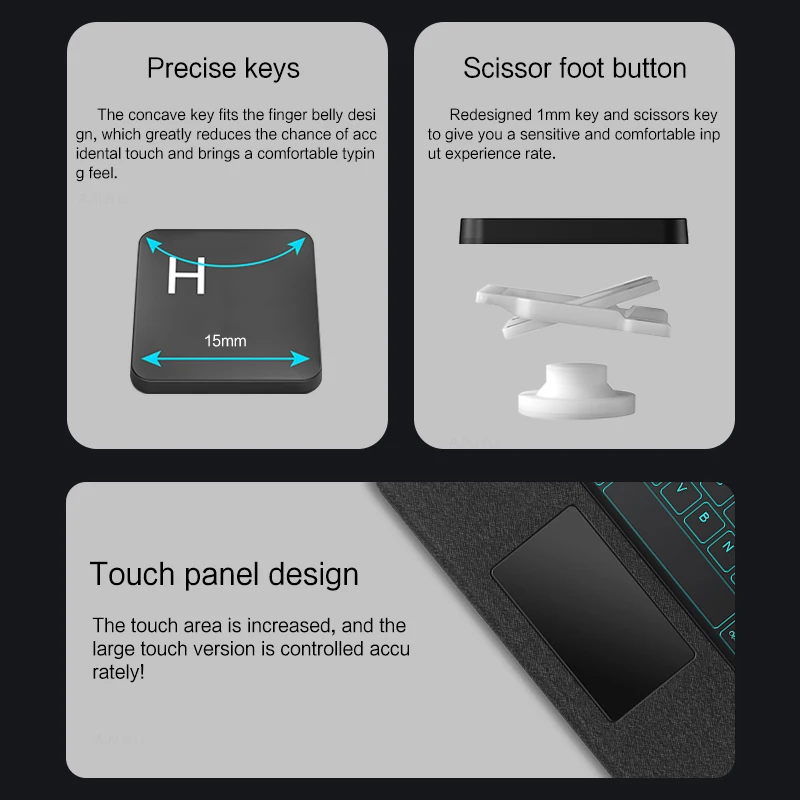 Versatile Backlit Wireless Keyboard Case with Trackpad and Pencil Holder