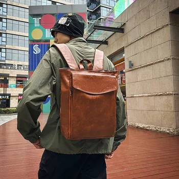 Nuova Borsa a Tracolla da Uomo in Stile Europeo e Americano, Morbida e Retrò, per Computer, Moda Casual e Studentesca