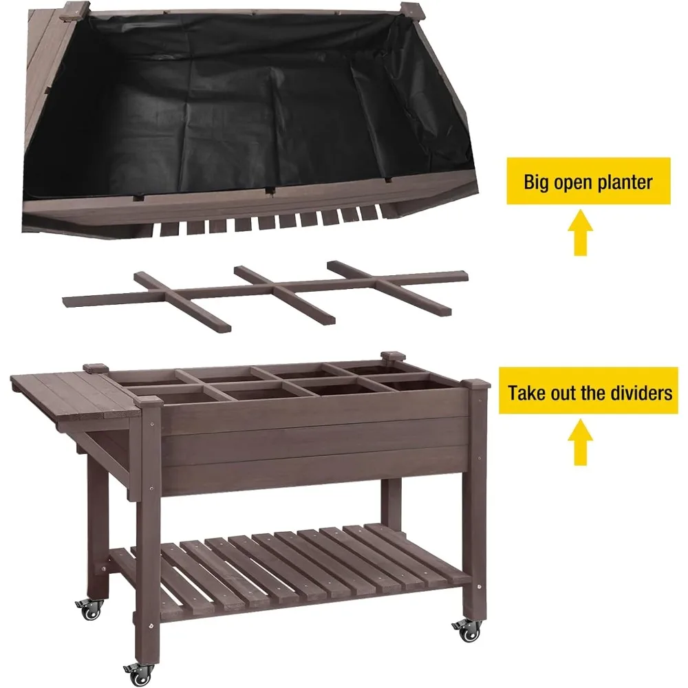 Aivituvin Raised Garden Bed on Wheels 3
