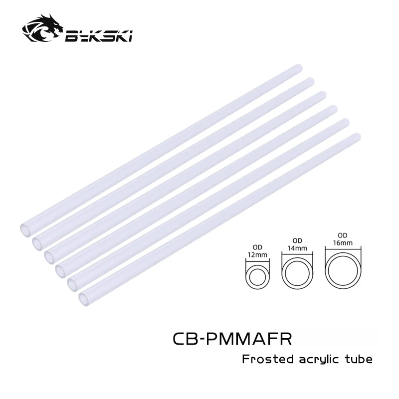 Bykski-물 냉각 파이프 PETG/PMMA/반투명 아크릴 하드 튜브 OD12mm / OD14mm/OD16mm, 투명 파이프, 50cm 길이