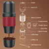 Portable Hand Press Coffee Maker Italian Electric Espresso Cup Capsule Coffee Maker for Camping Hiking 3
