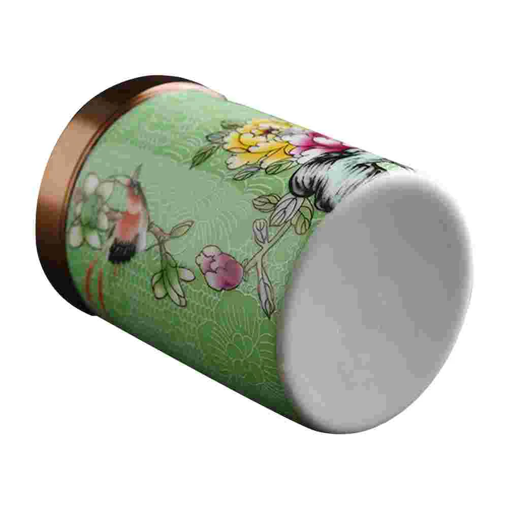 

Enamel Tea Cereal Container Jars Food Leaf Storage Canister Ceramics Travel