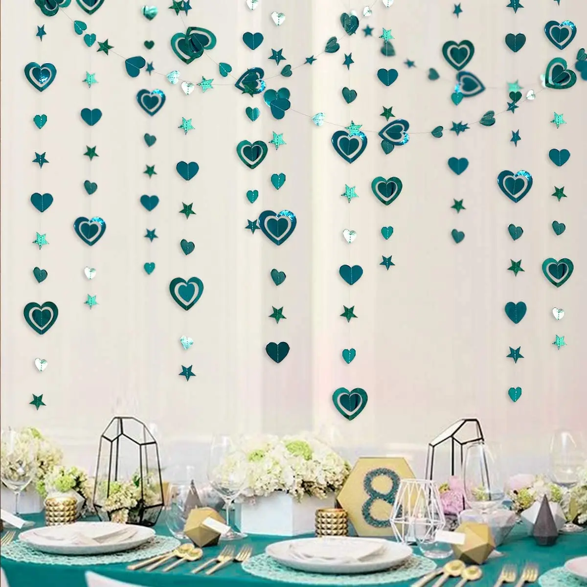 Gold 30th Birthday Decorations Number 30 Circle Dot Twinkle Star Garland | Ghirlande Metalliche Per Compleanno 30 Anni | Bunting Banner Per Festa Donna O Uomo - 3