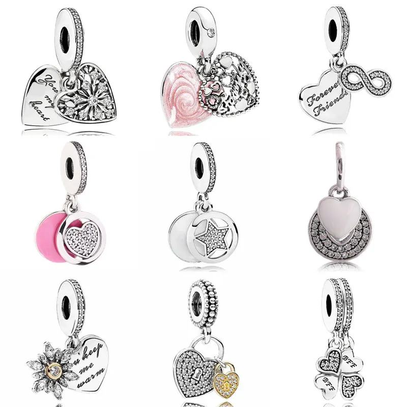 Forever Friends Friendship Star Celebration Hearts Of Winter Ciondolo Charm Fit Pan Bracciale 925 Gioielli Con Perline In Argento Sterling