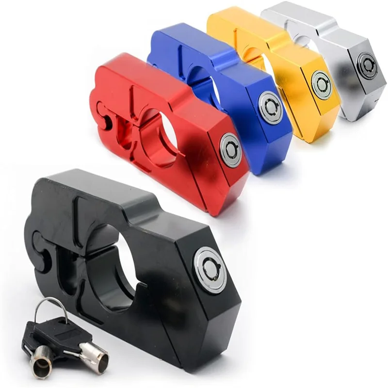 Motorcycle Handlebar Lock Handlebar Brake Handle Solid Lock Imitating Steal Lock Pull Rod ATV Dirt Street Bikes Anti Theft