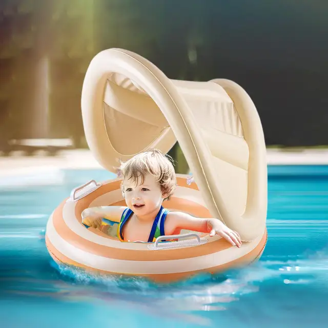 Baby Float Floating Pool Chair Adjustable Float Trainer With Sunshade For Babies Toddler Kid Puddle 2