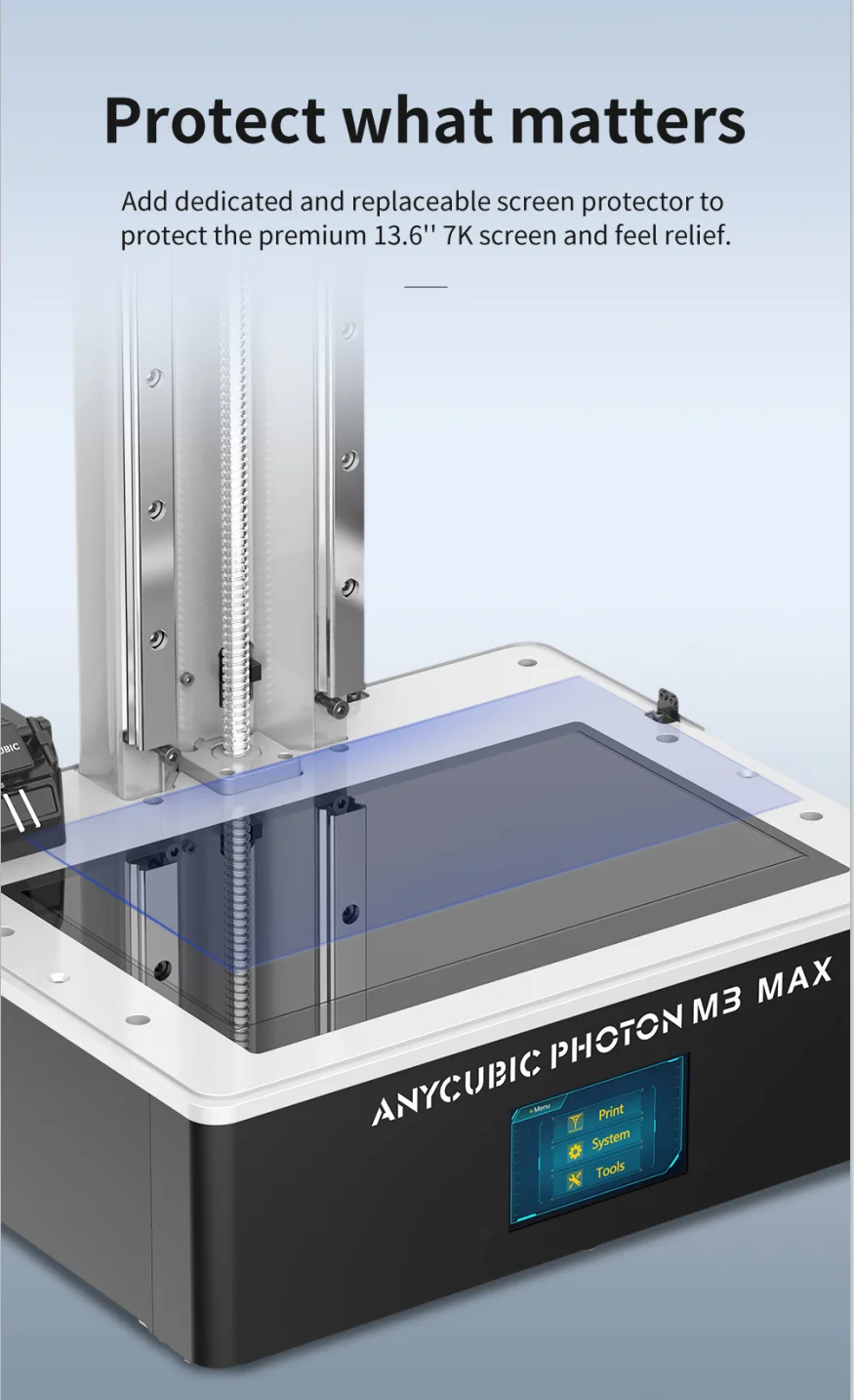 Anycubic M3 Max 13'' 7k Monochrome Screen 3D printer HD Large Print Size 298*163*300mm Large Build Volume Resin Printer