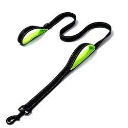 Dual Grip Reflective Dog Leash - Heavy Duty - 150cm (Dark green)