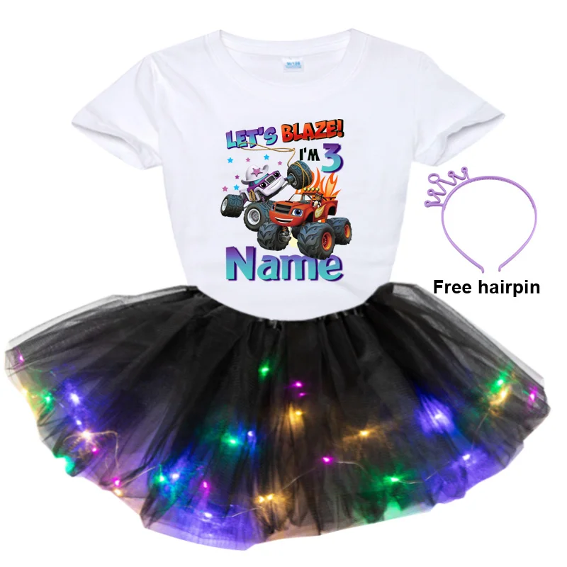 

Girls Dress Tutu Skirt Ribbon Tutu Birthday Gift Toddler Baby Outfit Girl Clothes Party Set Toddler Led Light Tutu Friend Skirt