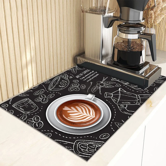 Coffee Machine Mat Kitchen Bar Dishwashing and Drainage Mat Silicone Dining  Table Mat Insulatio Coffee Machine Special Mat - AliExpress