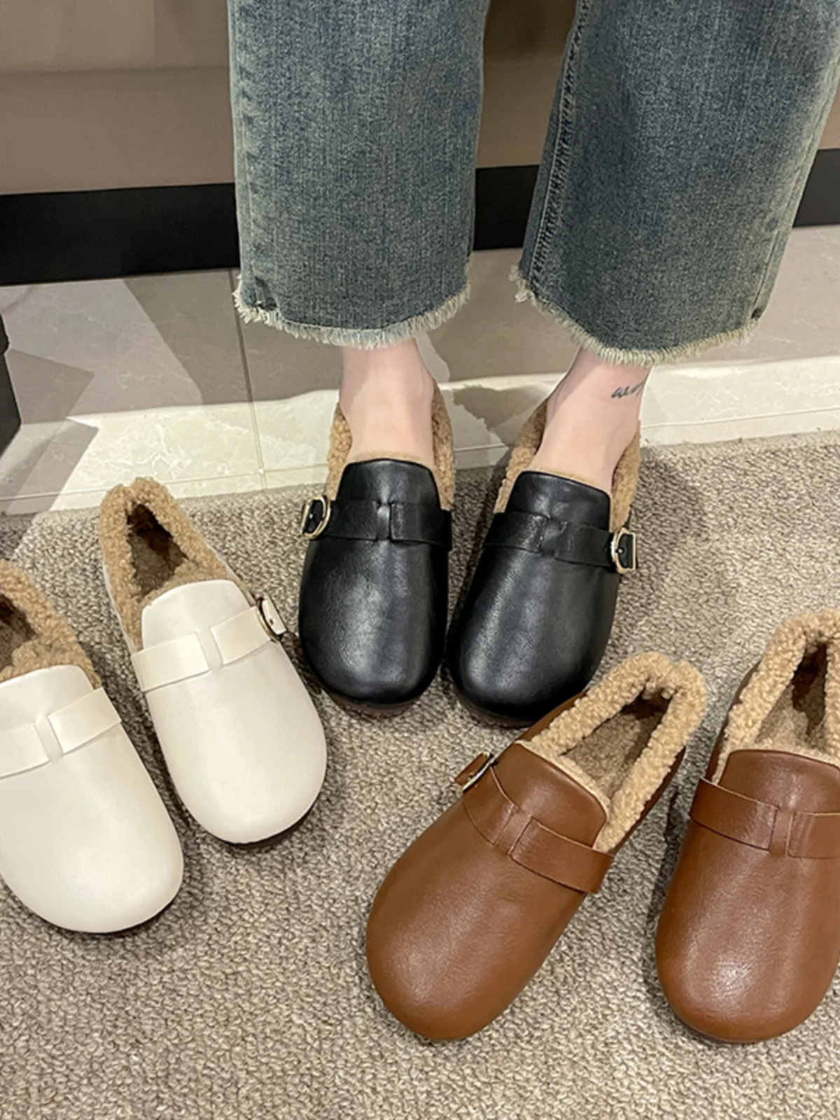 

Мокасины женские с круглым носком, мягкие повседневные кроссовки, без шнуровки, классические, плоская подошва, Мокасины, зима 2023