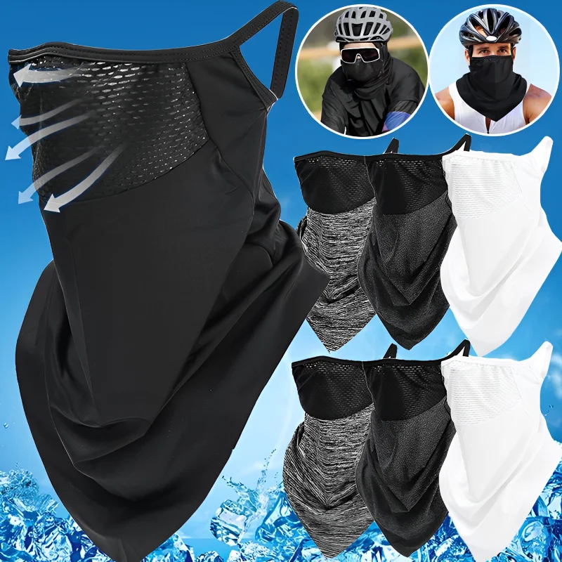 

Sun Protection mask balaclava Bicycle Motorcycle Face cover Mask men Ice Silk Cycling Spring Summer Triangular hanging ear mask