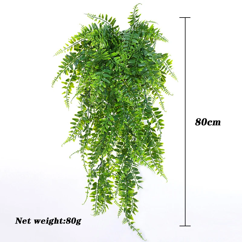 1pcs 80cm Persian Fern Leaves Vines Room Decor Hanging Artificial Plant Plastic Leaf Grass Wedding Party Wall Balcony Decoration