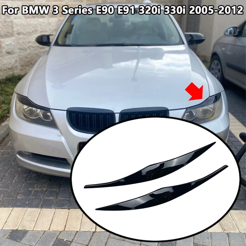 For BMW Accessories 3 Series E90 E91 320i 330i Headlight Eyebrows ...
