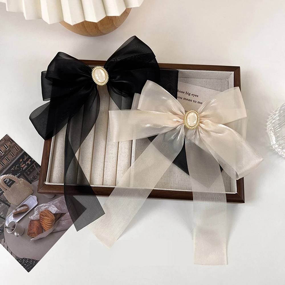 

Vintage French Organza Ribbon Bowknot Hair Bow Hairpins Women Elegant Hair Clips Hairpin Hair Accessories Girls Hair Barrettes