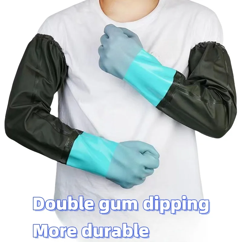 

70cm extended waterproof warm gloves frosted non-slip palms