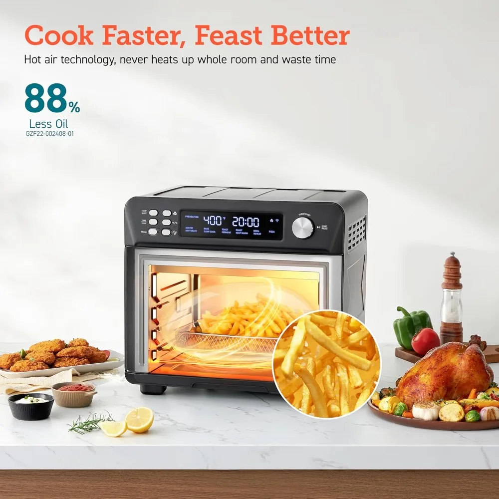 Smart 11-in-1 Air Fryer Toaster Oven Combo, Airfryer Convection Oven Countertop, Bake,Roast,Reheat, Broil, Dehydrate,94 Recipes 2