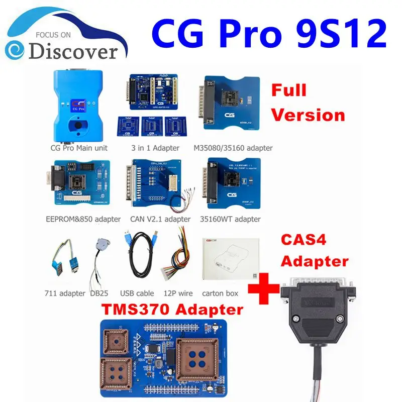 

Full Version CGDI CG Pro 9S12 Freescale For BMW OBD2 Programmer With All Adapters Including New CAS4 DB25 And TMS370 Adapter