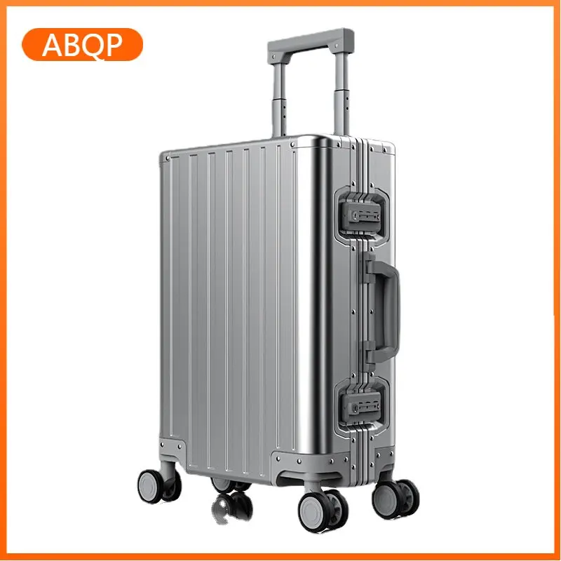 

28" Luxury All Aluminum Magnesium Alloy Suitcase, 20 Inch Carry on Suitcase, 24" 26" Universal Wheel Trolley Case Password Box