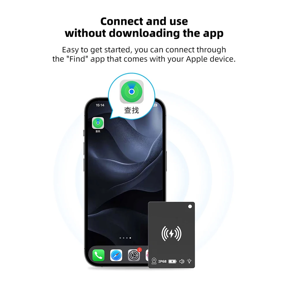 Wallet tracker Card for Apple iOS Find My APP Wireless Rechargeable Anti-Lost Smart Bluetooth GPS tracker