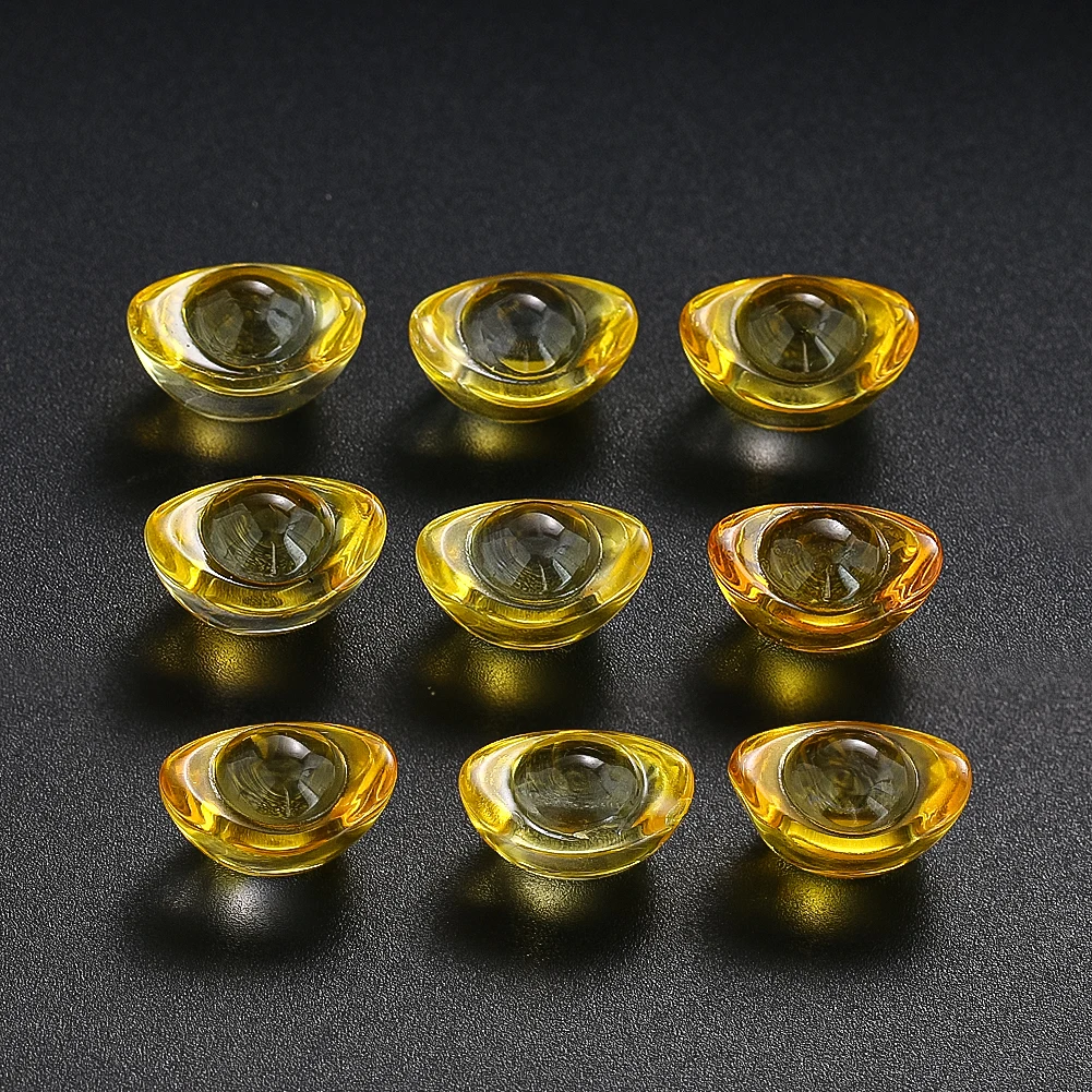 20pcs Mini Feng Shui Gold Ingot Crystal Chinese Yuan Bao Prosperity Attract Wealth Lucky Fortunate Auspicious Decor Figurines 1