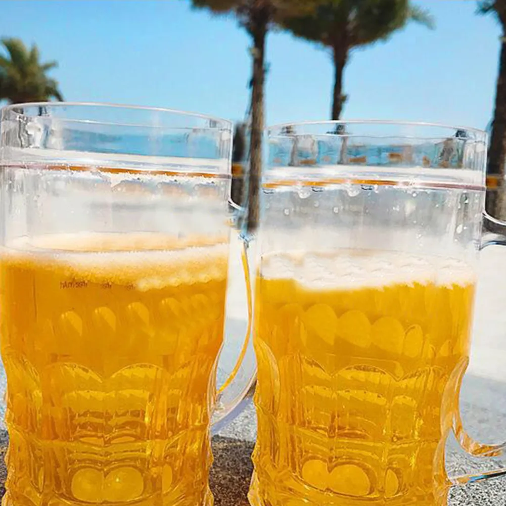Acrylic Fake Beer Mug With Tricky Double Wall Capacity 500Ml