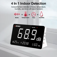 SNDWAY Digital Sound Level Meter Temperature Humidity Meter 30~130db Decibel Meter Audio Measuring Instrument 4 in 1 Noise Meter 2