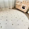 Fresh and Simple Rugs for Bedroom Round Fluffy Bedside Mat Covered with Large Area Carpets for Living Room Soft Cloakroom Rug 4