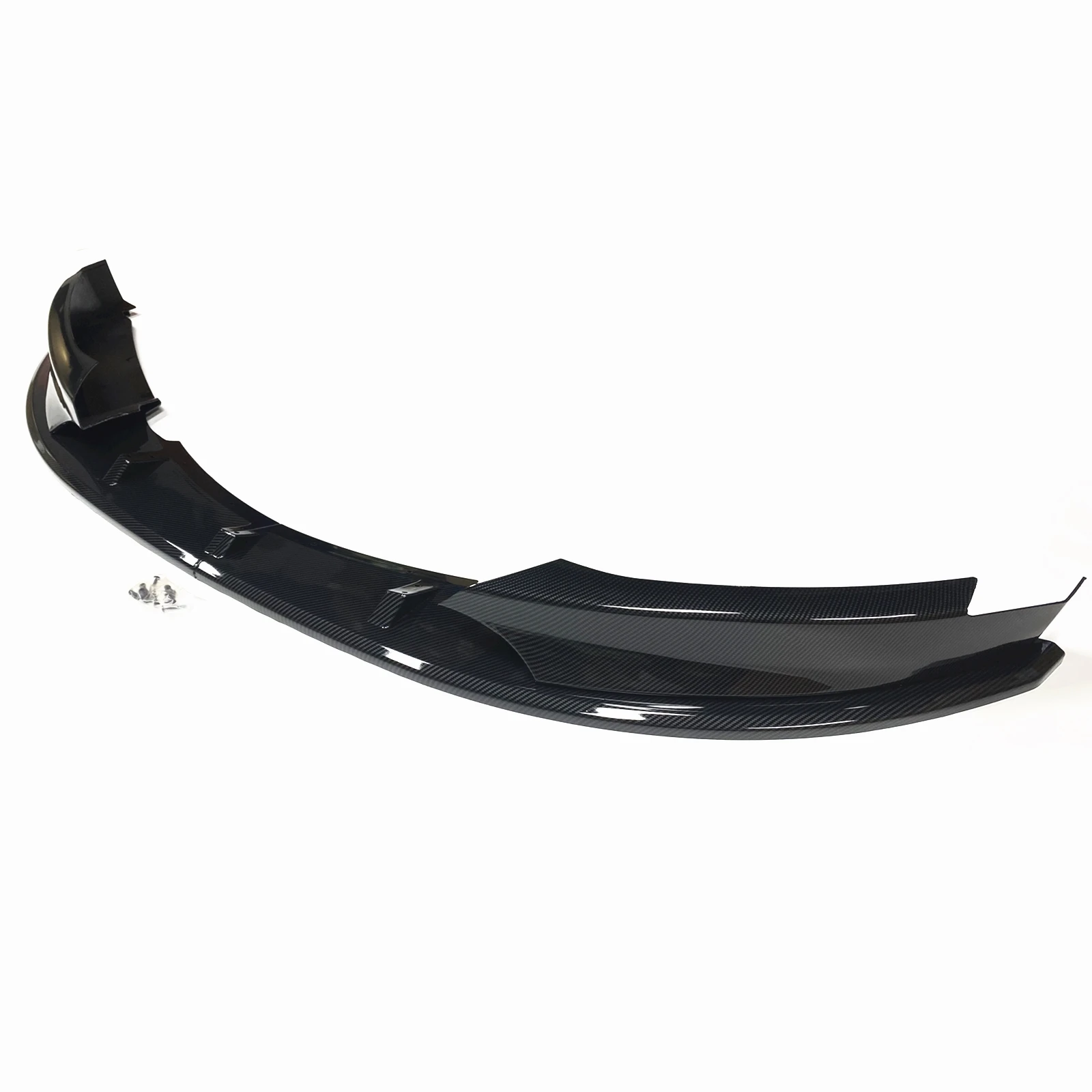 카본 파이버 룩/글로스 블랙 프론트 범퍼 스포일러 립+ 에어 벤트 사이드 커버 스플리터 (BMW 1 시리즈 E82 E88 M 스포츠 2007-2013년식)