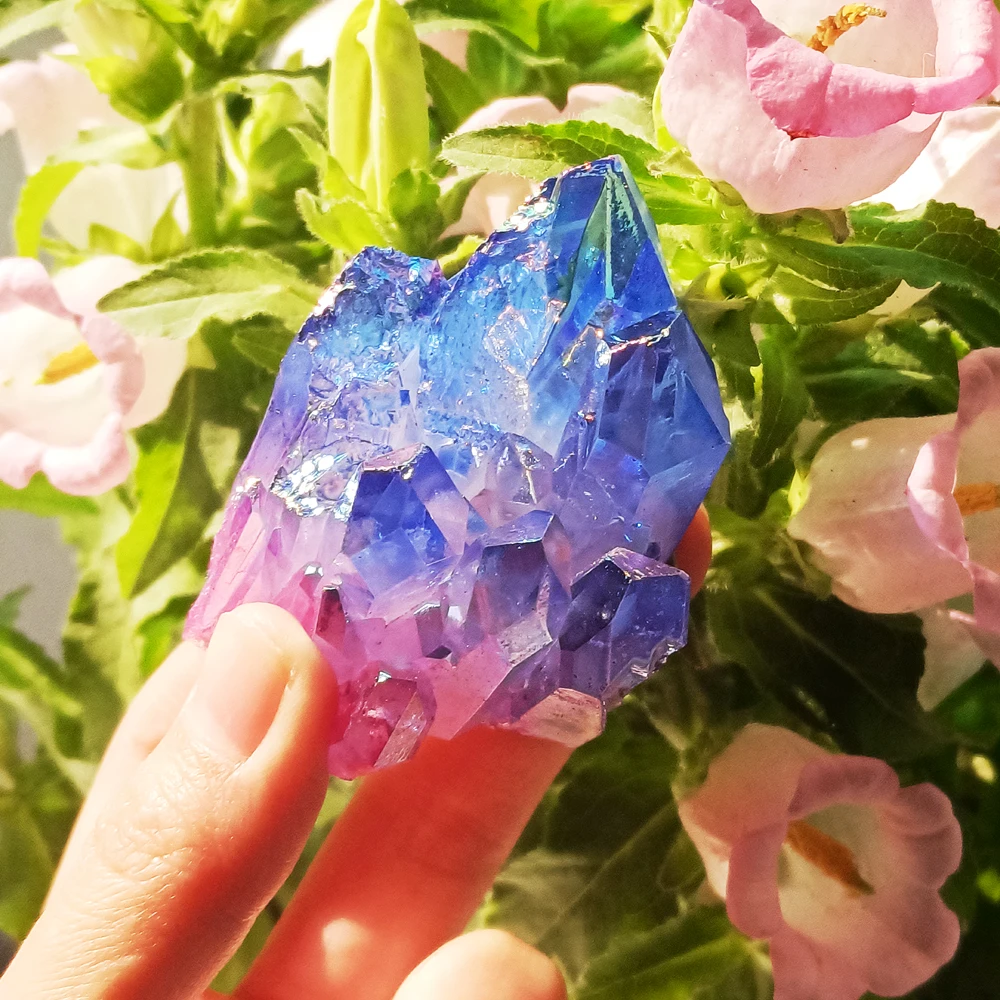 Mineraali Natural Clear Crystal Cluster Electroplated Raw Crystals Quartz Health Reiki Points