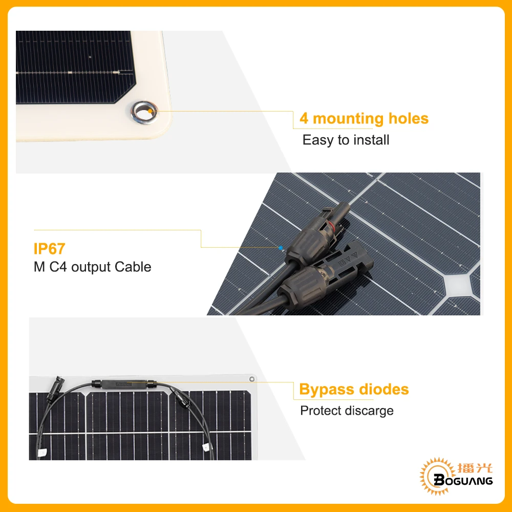 Xinpuguang 100 W flexible solar panel kit complete 12 v 100 watt 120w 200w camping Home Yacht RV Caravan Boat Battery Charger