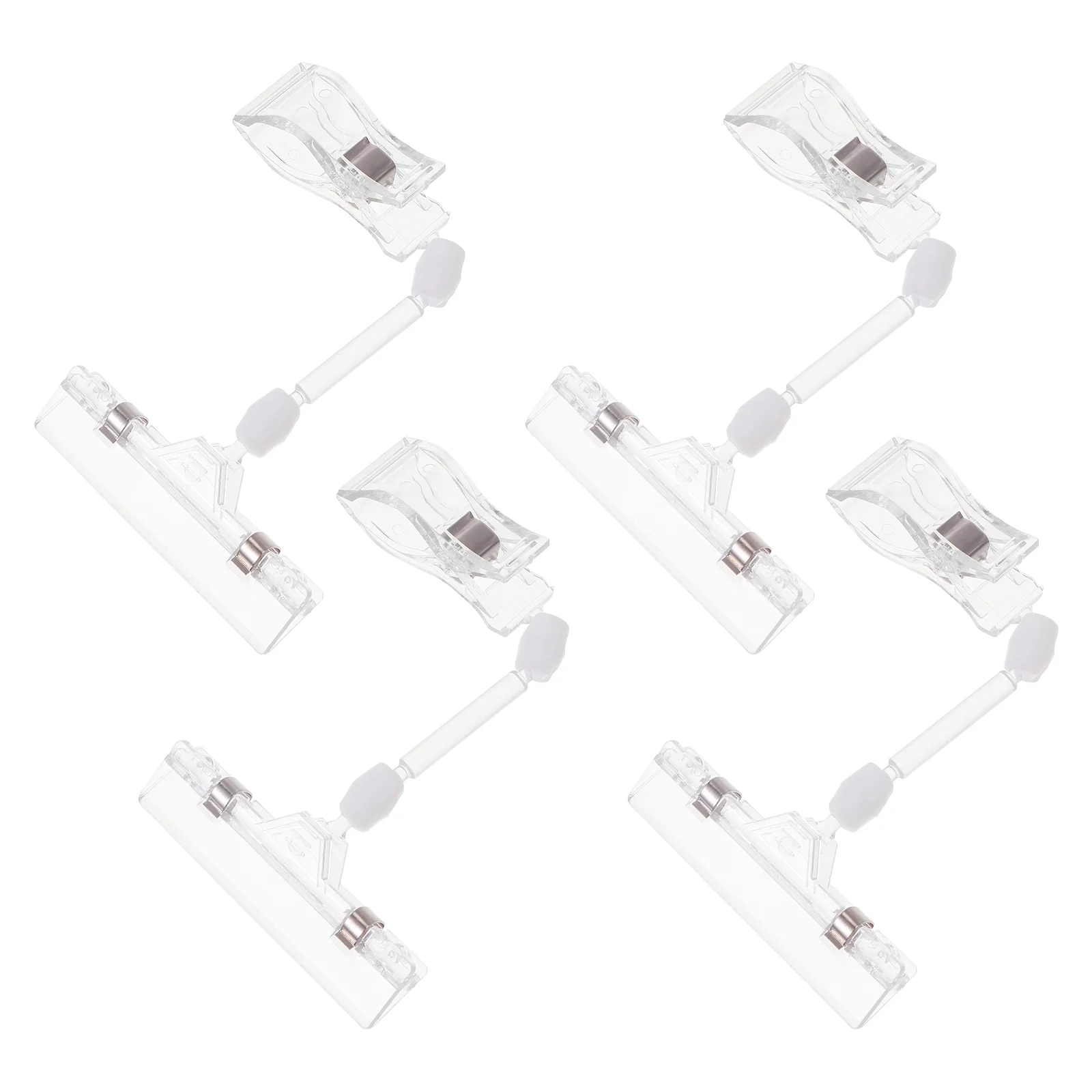 

4 Pcs Price Tag Holder Desk Sign Stand Shelf Clamp Display Shelves Mechanical Label Clip Abs Rack