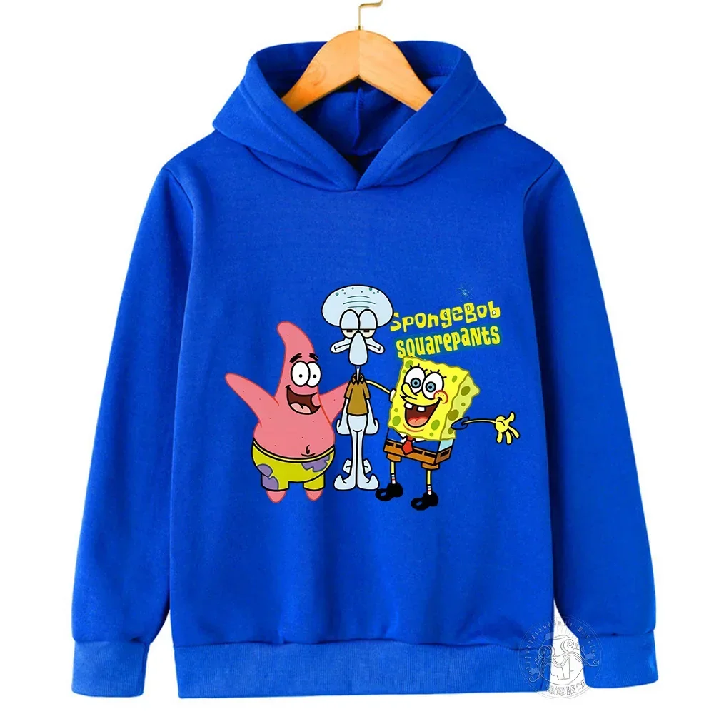 

Winter creative Spongebob printed hoodies for children aged 3-14 Harajuku Games sweatshirts for boys and girls original fashion