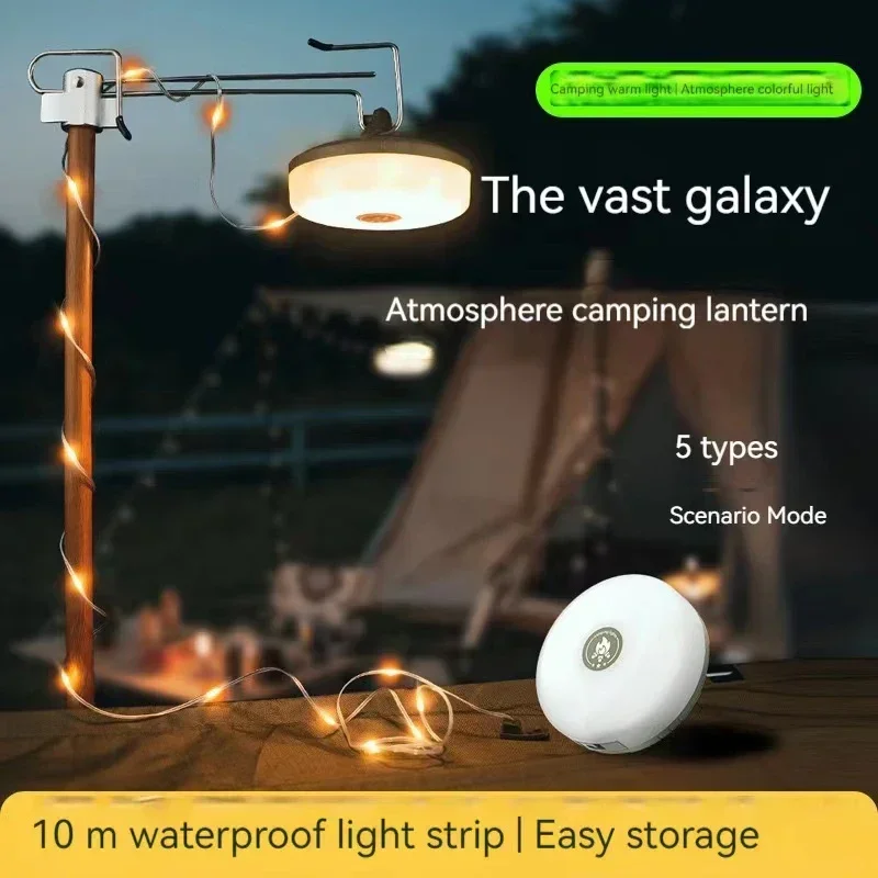 Camping Light Camping Lamp Camping Lantern LED Camping Lamp Strip Atmosphere 10M Length Waterproof Recyclable Light Belt Outdoor Garden Decoration Lamp for Tent Room