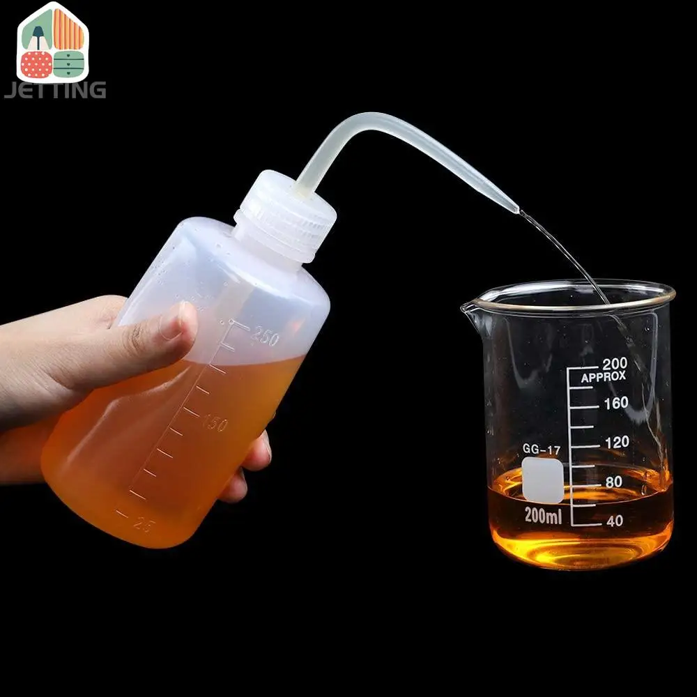 250/500ml Plastic Safety Wash Clean Bottle Lab Non-Spray Squeeze Bottle LDPE Squirt Tattoo With Narrow Mouth Scale
